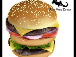 cheeseburger z bekonem Model 3D
