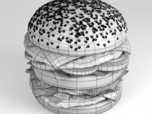 bacon cheeseburger 3D Модель