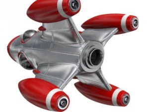 retro style space rocket 3D Model