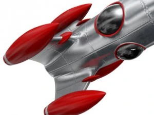 retro style space rocket 3D Model