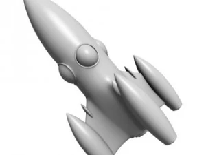retro style space rocket 3D Model