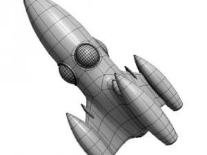 retro style space rocket 3D Model