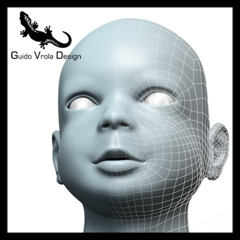 human baby head Modello 3D .c4d .max .obj .3ds .fbx .stl .blend 