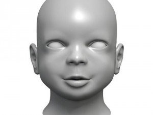 human baby head Modello 3D