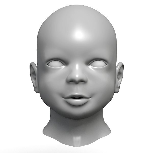 Human baby. Baby head 3d model. Baby head 3d PNG. Baby head 3d icons PNG.