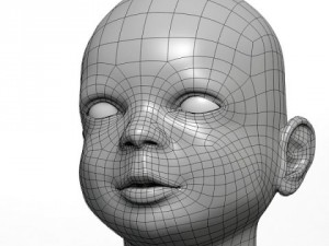 human baby head Modello 3D