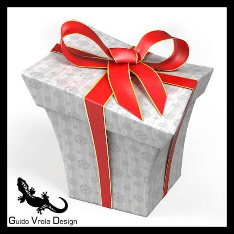 cartoon style gift box 3D Model .c4d .max .obj .3ds .fbx .stl .blend 