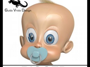 cute toon baby character 3D Model