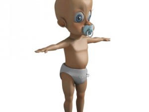 cute toon baby character Modelo 3D