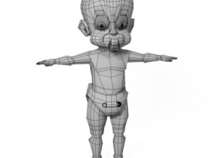 cute toon baby character Modelo 3D