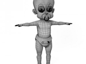 cute toon baby character Modelo 3D