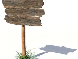 rustic wooden signpost 3D Model