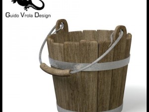 old wood bucket 3D मॉडल