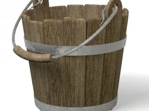 old wood bucket 3D Model