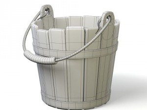 old wood bucket 3D Model