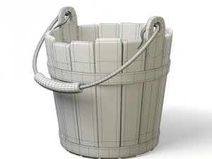 old wood bucket 3D Model