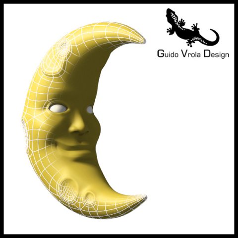 cartoon style moon 3D Model .c4d .max .obj .3ds .fbx .stl .blend 
