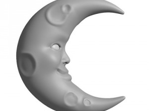cartoon style moon 3D Model