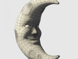 cartoon style moon 3D Model