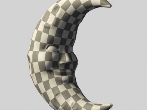 cartoon style moon 3D Model