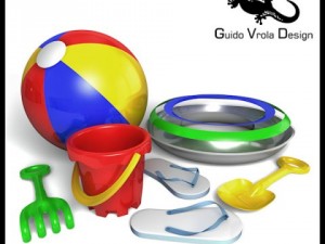 beach toys set Modelo 3D