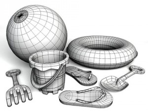 beach toys set 3Dモデル
