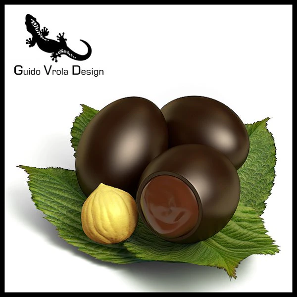 chocolate eggs 3D Model .c4d .max .obj .3ds .fbx .stl .blend
