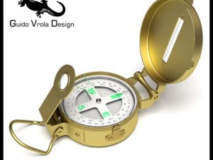 професійний латунний компас 3D Модель