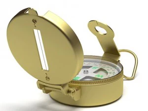 professional brass compass 3D Model