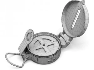 professional brass compass 3D Model
