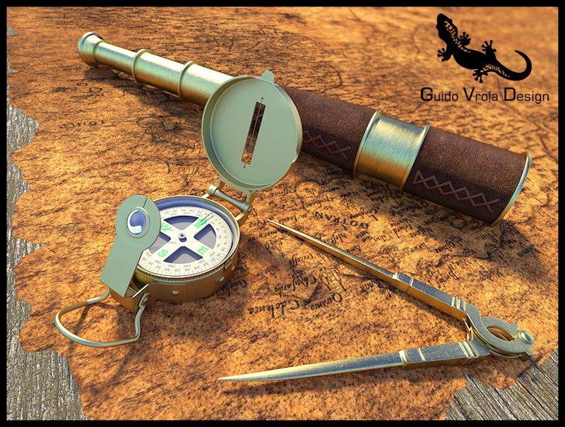 sailor navigation tool kit 3D Model .c4d .max .obj .3ds .fbx .stl .blend 