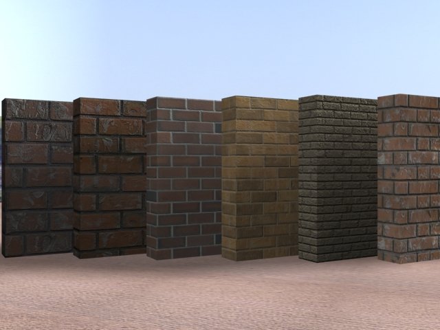 bricks 6pack 1 Tekstur CG .c4d .max .obj .3ds .fbx .stl .blend 