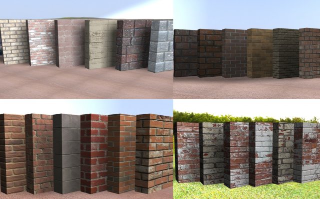 brick megapack CG テクスチャ .c4d .max .obj .3ds .fbx .stl .blend 