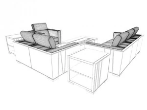 seats  tables 3D Model