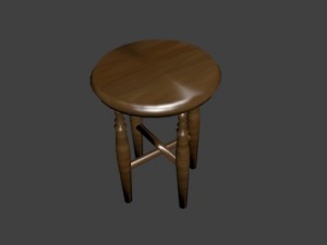 wooden chair 3D मॉडल