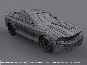 ford mustang shelby gt500 Model 3D