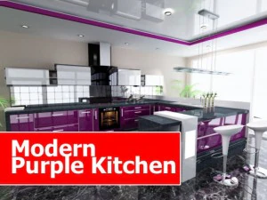 nouvelle cuisine violette moderne Modèle 3D