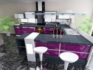 new modern purple kitchen 3Dモデル