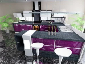 new modern purple kitchen 3D Model