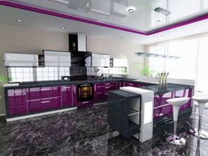new modern purple kitchen 3D Model