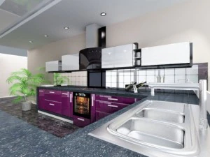 new modern purple kitchen 3D Model
