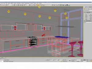 new modern purple kitchen 3Dモデル