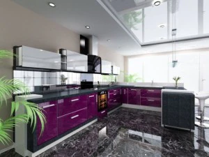 new modern purple kitchen 3D Model
