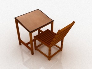 study table Modèle 3D