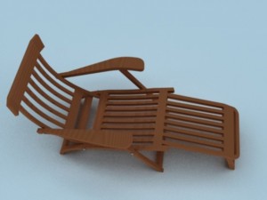 steamer deck chair Modello 3D