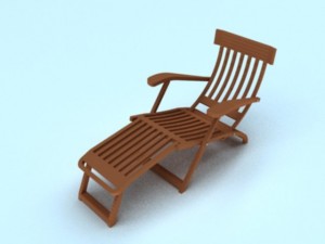 steamer deck chair Modello 3D