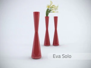 red vase set 3D Model