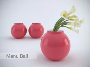 red vase set 3D Model