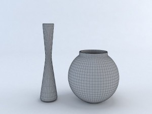 red vase set 3D Модель