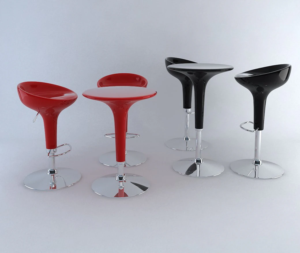 bombo bar stool  table 3D Model .c4d .max .obj .3ds .fbx .stl .blend 